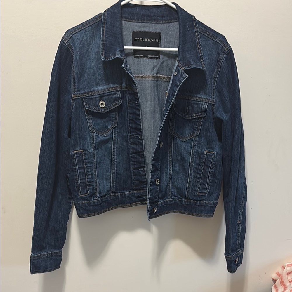 Maurices Dark Wash Denim Jacket cropped size 1